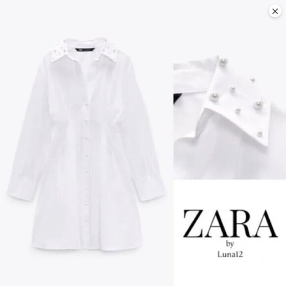 Zara Dresses & Skirts - ZARA Short Casual Style Flared Long Sleeves Plain Cotton Size S, M NWT